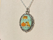 Fall Bookshelf Cameo Necklace