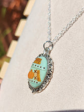 Fall Bookshelf Cameo Necklace