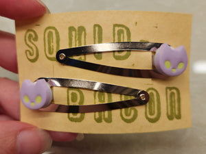 Marshmallow Kitten Hair Clips