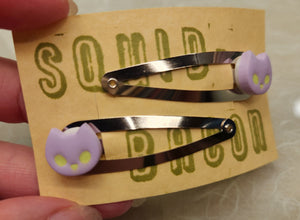 Marshmallow Kitten Hair Clips