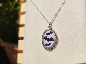 Bats Flight Cameo Necklace